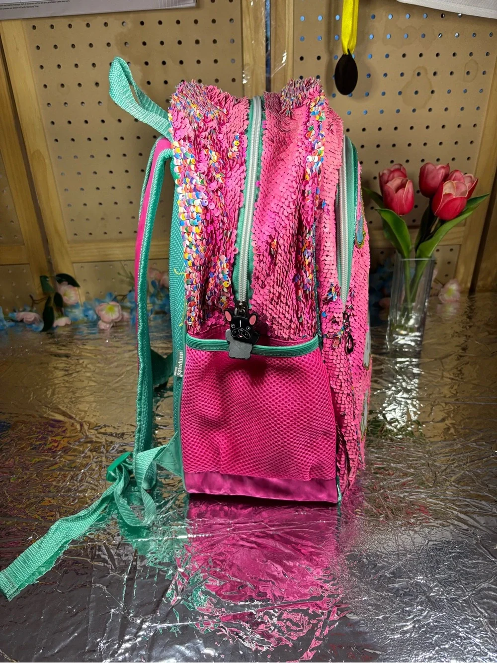 Ivana y Emilia Pink Flip Sequin Backpack Girls School Bag